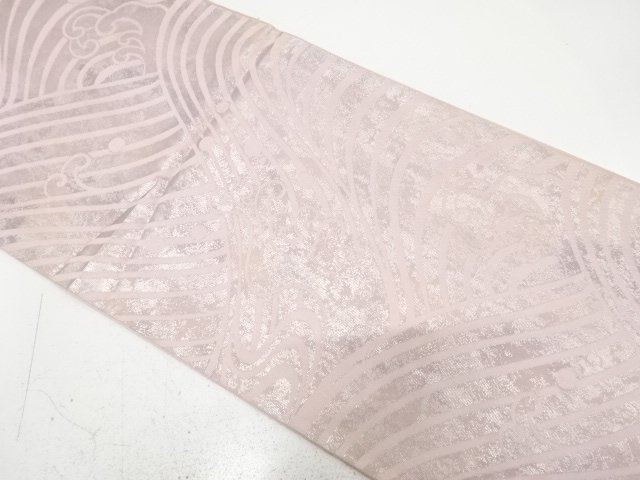 JAPANESE KIMONO / ANTIQUE FUKURO OBI / SILK / WOVEN ROUGH WAVE